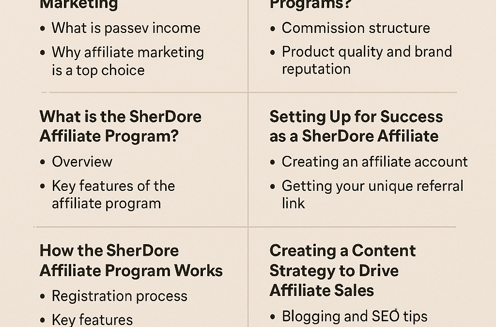 How to Make Passive Income with the SherDore Affiliate Program [Ultimate Guide 2025]