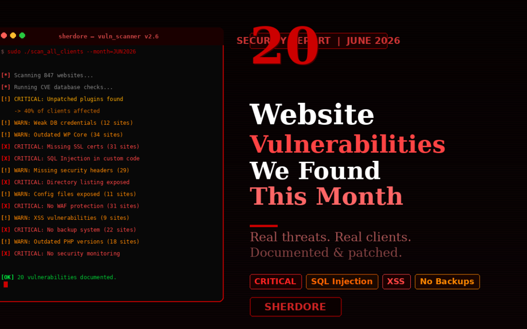 Top 20 Website Vulnerabilities We Found This Month